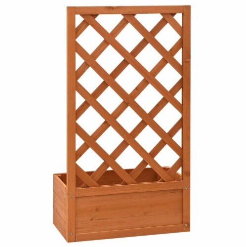 Garden Trellis Planter Orange 19.7 x9.8 x35.4 Solid Firwood Perspective: bottom