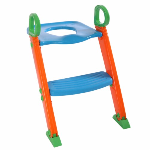 20''H Potty Training Toilet Seat for Kids with Adjustable Step Stool Ladder, Splash Guard Perspective: bottom