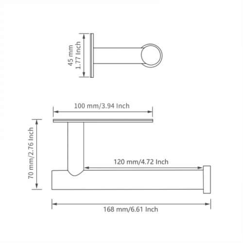 Stainless Steel Toilet Paper Holder Adhensive Tissue Paper Roll Holder for Bathroom Nickel Perspective: bottom