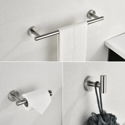 Brushed Nickel 3 - Piece Bathroom Hardware Set Perspective: bottom