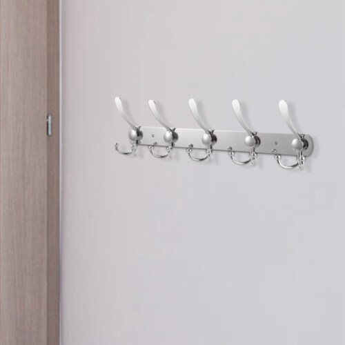 Wall Mount Coat Hook 15 Hooks Stainless Steel Clothes Hangers Rack