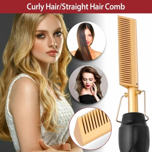 Electric Heating Hair Comb PTC Ceramic Hair Straightener Curler Brush Hair Straight Styler Perspective: bottom