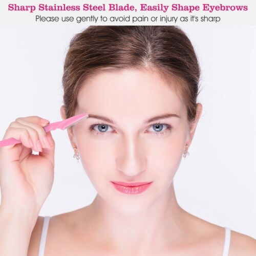 36pcs Women Eyebrow Razor Trimmer Facial Hair Remover Blade Safety Bikini Trimmer Shaper Perspective: bottom