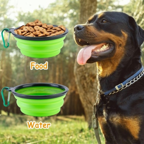 2 PC Collapsible Dog Bowls Travel Portable Water Bowl Pet Feeding Dish  Carabiner, 1 - Fry's Food Stores