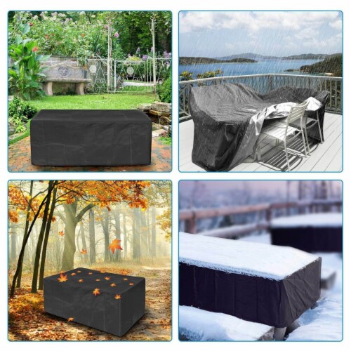210D Waterproof Outdoor Furniture Cover Windproof Dustproof Patio Furniture Protector Oxford Perspective: bottom
