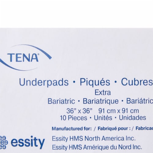 TENA Extra Bariatric Disposable Underpad Polymer 36X36 361 10 pads Perspective: bottom