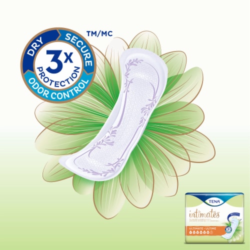 Tena Sensitive Care Ultimate Absorbency Incontinence Pad For Women Perspective: bottom
