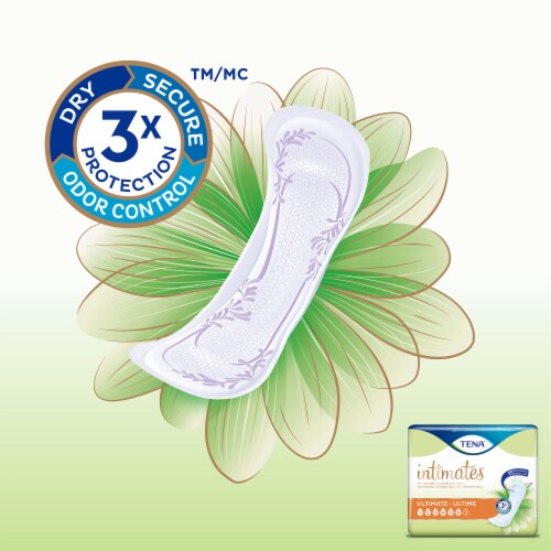 Tena Sensitive Care Ultimate Absorbency Incontinence Pad For Women Perspective: bottom