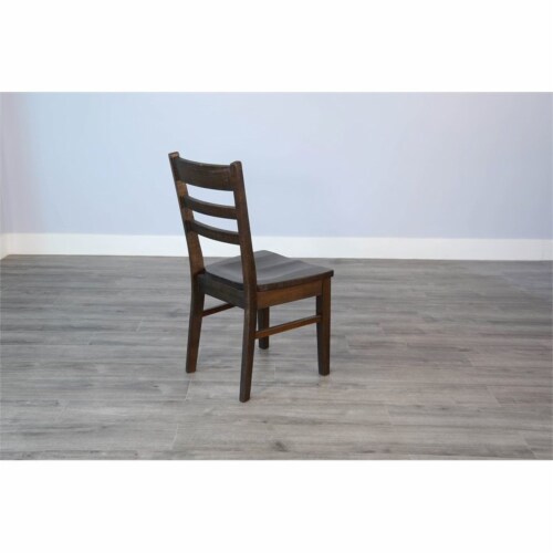 Sunny Designs Homestead 18  Ladderback Chair with Wood Seat in Tobacco Leaf Perspective: bottom