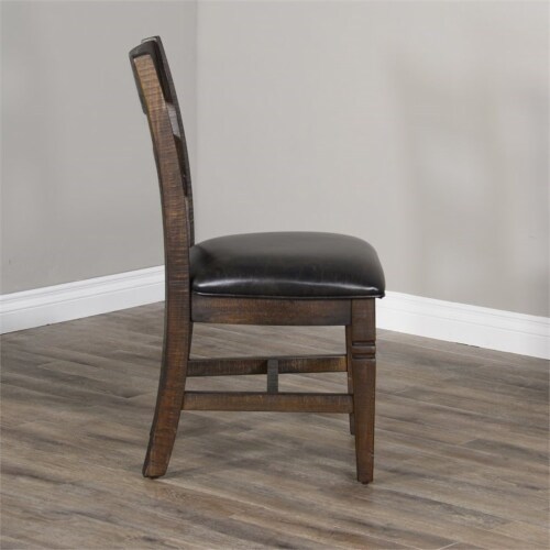 Sunny Designs Homestead 18  Ladderback Chair with Cushion Seat in Tobacco Leaf Perspective: bottom