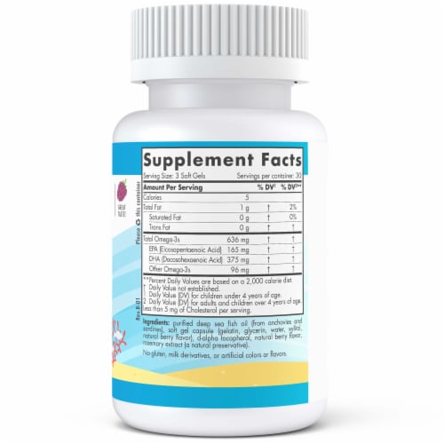 Nordic Naturals Children's DHA Extra Omega-3 Mini Soft Gels 636 mg Perspective: bottom