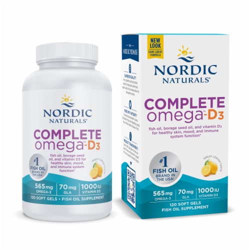 Nordic Naturals® Complete Omega-D3 Lemon Soft Gels 1000mg Perspective: bottom