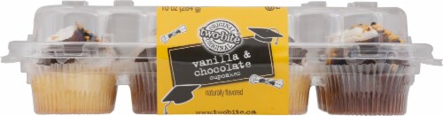 Two-Bite Graduation Vanilla & Chocolate Cupcakes Perspective: bottom