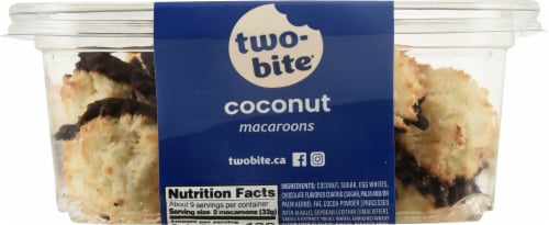 two-bite® Chocolate Dipped Macaroons Square Tub Perspective: bottom