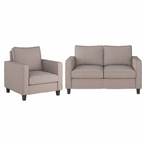Corliving Georgia Fabric Loveseat Sofa And Accent Chair Set 2Pcs Grey Dark Brown 2pcs Fred Meyer