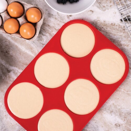 Mrs Anderson's Baking 6Cup Muffin Top Pan, BPA Free, Non-Stick European-Grade Silicone Perspective: bottom