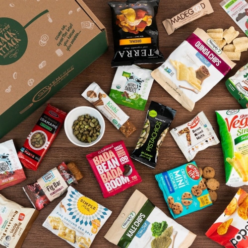 SNACK ATTACK VEGAN SNACKS CARE PACKAGE - [32 COUNT] Perspective: bottom