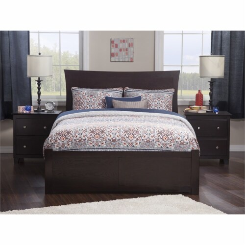 Espresso queen bed shop frame with storage