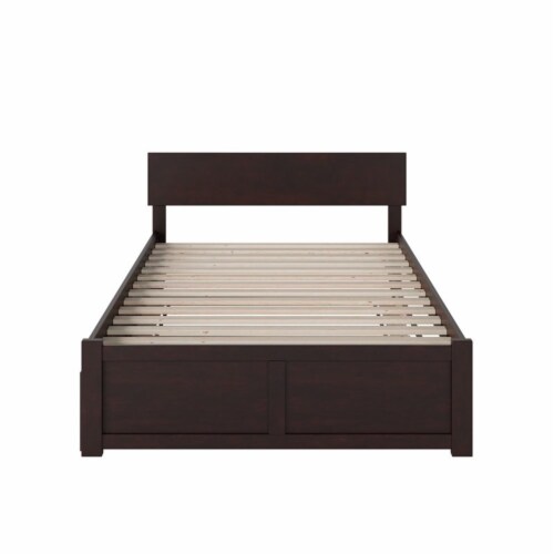 AFI Orlando Full Solid Wood Bed and Footboard with Full Trundle in Espresso Perspective: bottom