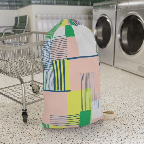 Laundry Drawstring Bag with Strap Heavy Duty Bag Travel Dirty Clothes Bag Perspective: bottom