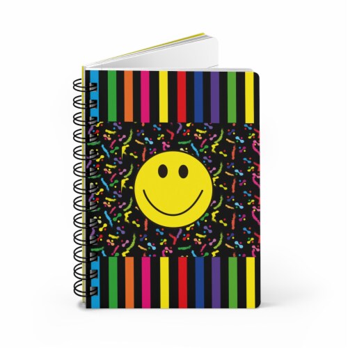 Lined Notebook Spiral Colorful Cute Smile College Ruled Notebook for Journaling Perspective: bottom