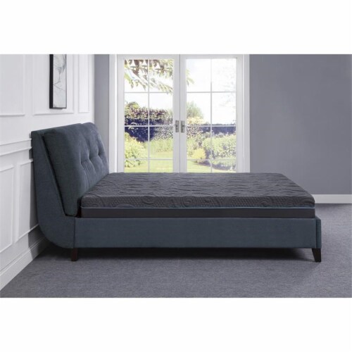 Lexicon Homelegance Bedding 8  Fabric Queen Gel Memory Hybrid Mattress in Gray Perspective: bottom