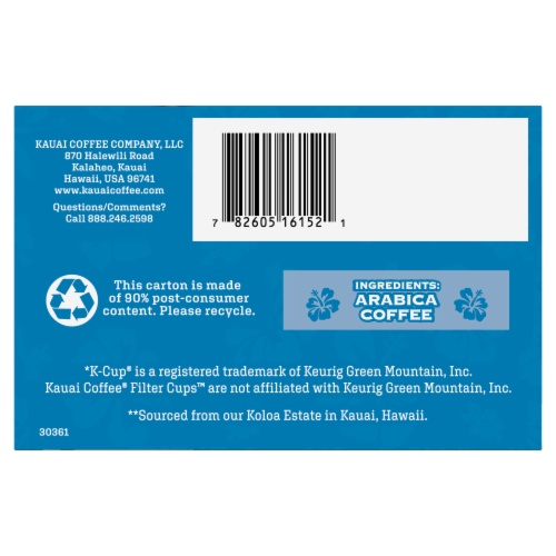 Kauai Coffee® Na Pali Coast Dark Roast Coffee Pods Perspective: bottom
