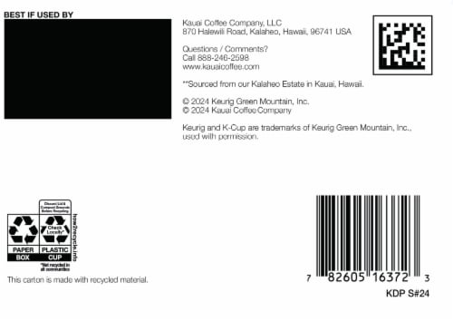 Kauai Coffee® Vanilla Macadamia Nut K-Cup® Coffee Pods Perspective: bottom