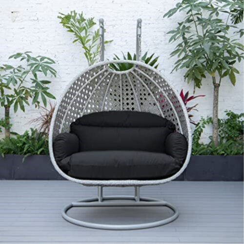 Double hanging egg chair grey cheap