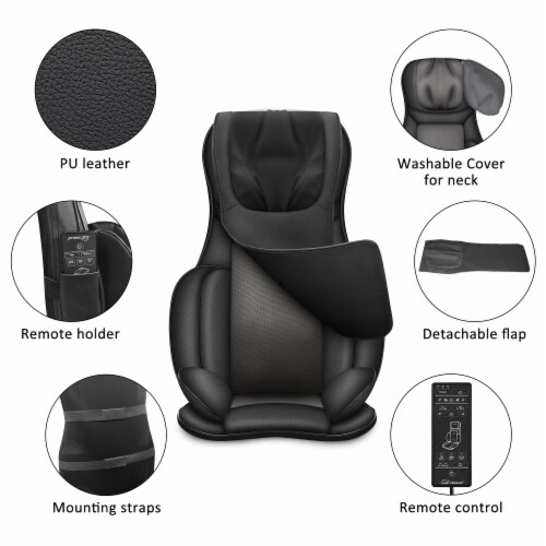 Snailax Massage Seat Cushion - Back Massager with Heat, 6 Vibration Massage  Nodes & 2 Heat Levels, Massage Chair Pad for Home Office Chair