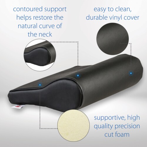 Core Products AB Contour Cervical Support Pillow, Black Vinyl Perspective: bottom