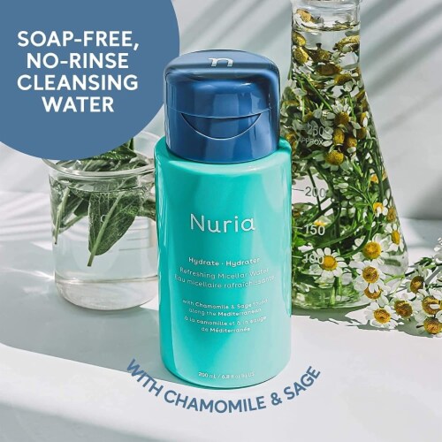 Nuria - Hydrate Refreshing Micellar Water, No-Rinse Makeup Remover Water with Sage Leaf Oil, Perspective: bottom