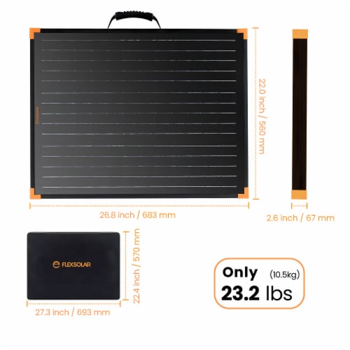FLEXSOLAR G100 100 Watt Briefcase Foldable Portable Solar Panel Charger w/ Stand Perspective: bottom