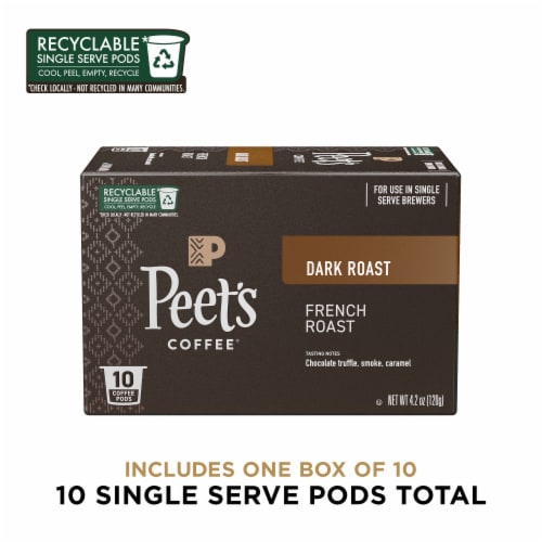 Peet's® French Roast Dark Roast Single Serve Coffee Pods Perspective: bottom