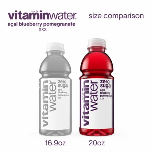 vitaminwater® XXX Acai-Blueberry-Pomegranate Zero Sugar Flavored Bottled Water Beverage Perspective: bottom