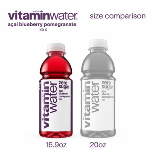 vitaminwater® XXX Acai-Blueberry-Pomegranate Zero Sugar Flavored Bottled Water Beverages Perspective: bottom