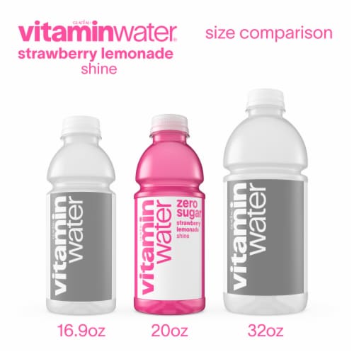 vitaminwater® Shine Strawberry Lemonade Zero Sugar Flavored Bottled Water Beverage Perspective: bottom