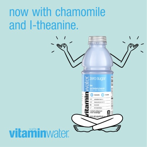 Vitaminwater® Zero Sugar Ice Cool Blueberry Lavender Flavored Bottled Water Perspective: bottom