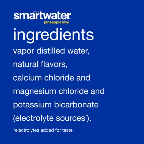 Smartwater® Vapor Distilled Electrolyte Pineapple Kiwi Flavored Bottled Water Perspective: bottom