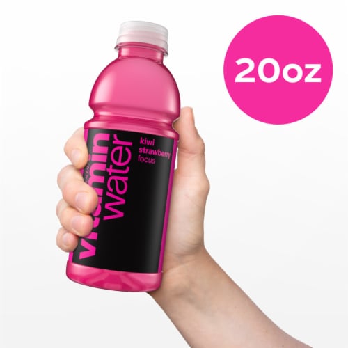 vitaminwater® Focus Kiwi Strawberry Flavored Bottled Water Beverage Perspective: bottom