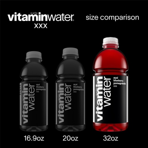 vitaminwater® XXX Acai-Blueberry-Pomegranate Flavored Bottled Water Beverage Perspective: bottom