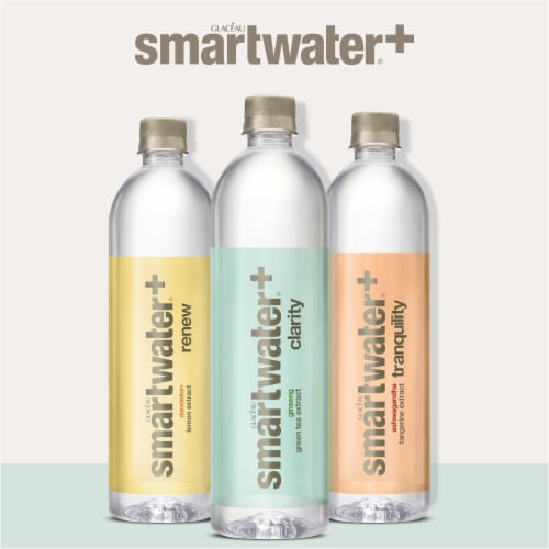 Smartwater+ Clarity Ginseng Green Tea Flavored Bottled Water Perspective: bottom