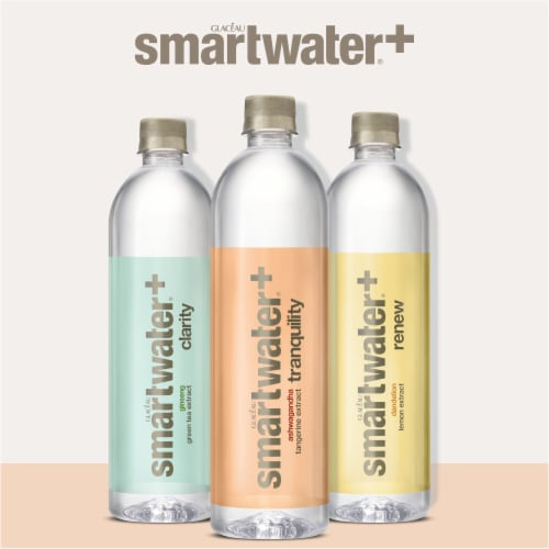 Smartwater+ Tranquility Ashwagandha Tangerine Flavored Bottled Water Perspective: bottom