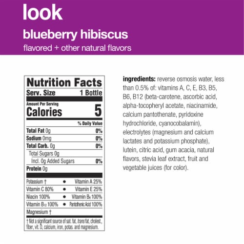 Vitaminwater® Zero Sugar Look Blueberry Hibiscus Flavored Bottled Water Perspective: bottom