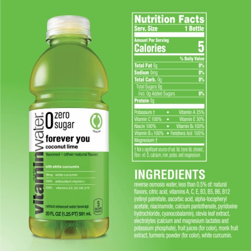 Vitaminwater® Zero Sugar Forever You Coconut Lime Flavored Bottled Water Perspective: bottom