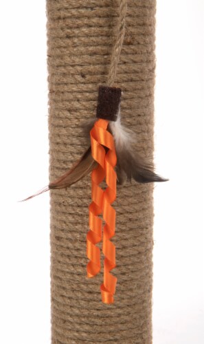 SmartyKat Simply Scratcher Scratching Post with Feather Toy for Cats - Jute Perspective: bottom