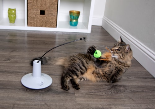 Petlinks Pure Commotion Electronic Motion Wand Toy for Cats - Gray/Green Perspective: bottom