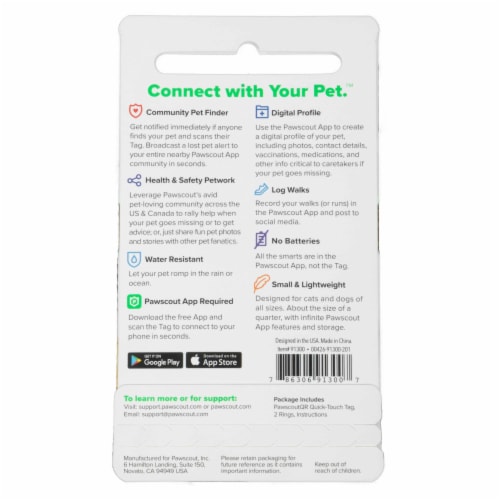Pawscout QR Smart Pet Tag for Dogs and Cats Perspective: bottom
