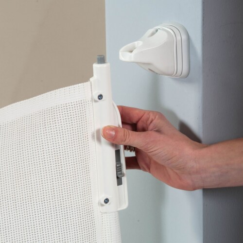 KidCo Retractable Safeway Mesh Quick Release Baby Toddler Safety Gate, White Perspective: bottom