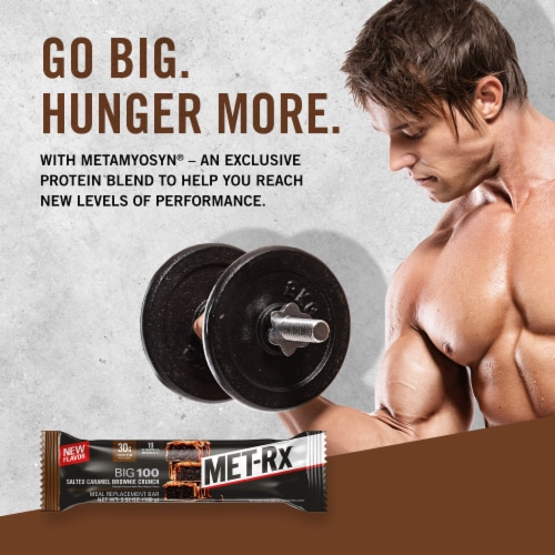 MET-Rx® Big 100 Salted Caramel Brownie Crunch Protein Bars Perspective: bottom